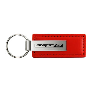 Dodge SRT-8 Keychain & Keyring - Red Premium Leather (KC1542.SRT8)