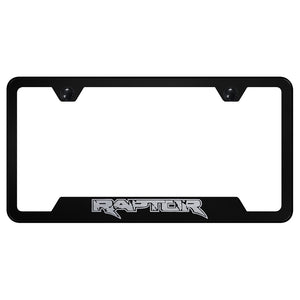 Ford F-150 Raptor License Plate Frame - Laser Etched Cut-Out Frame - Black (GF.RAP.EB)