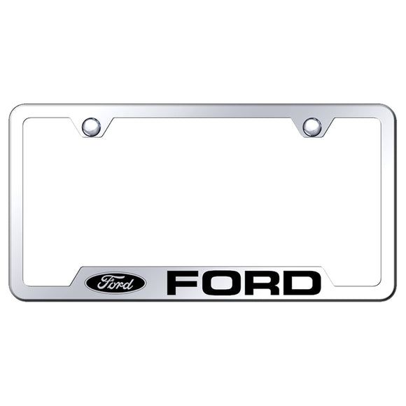 Ford License Plate Frame - Laser Etched Cut-Out Frame - Stainless Steel (GF.FOR.EC)