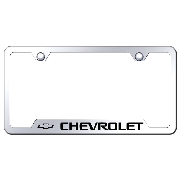 Chevrolet License Plate Frame - Laser Etched Cut-Out Frame - Stainless Steel (GF.CHV.EC)