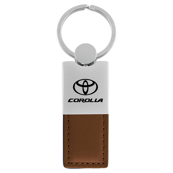 Toyota Corolla Keychain & Keyring - Duo Premium Brown Leather (KC1740.COR.BRN)