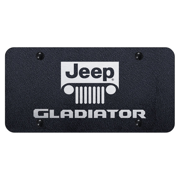 Jeep Gladiator Name and Logo License Plate - Etched Rugged Black (PL.GLADNL.ERB)