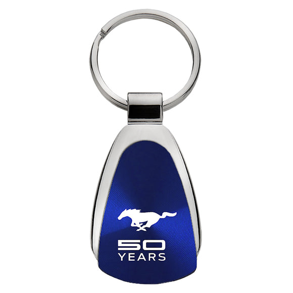 Ford Mustang 50 Years Keychain & Keyring - Blue Teardrop (KCB.MUS5Y)