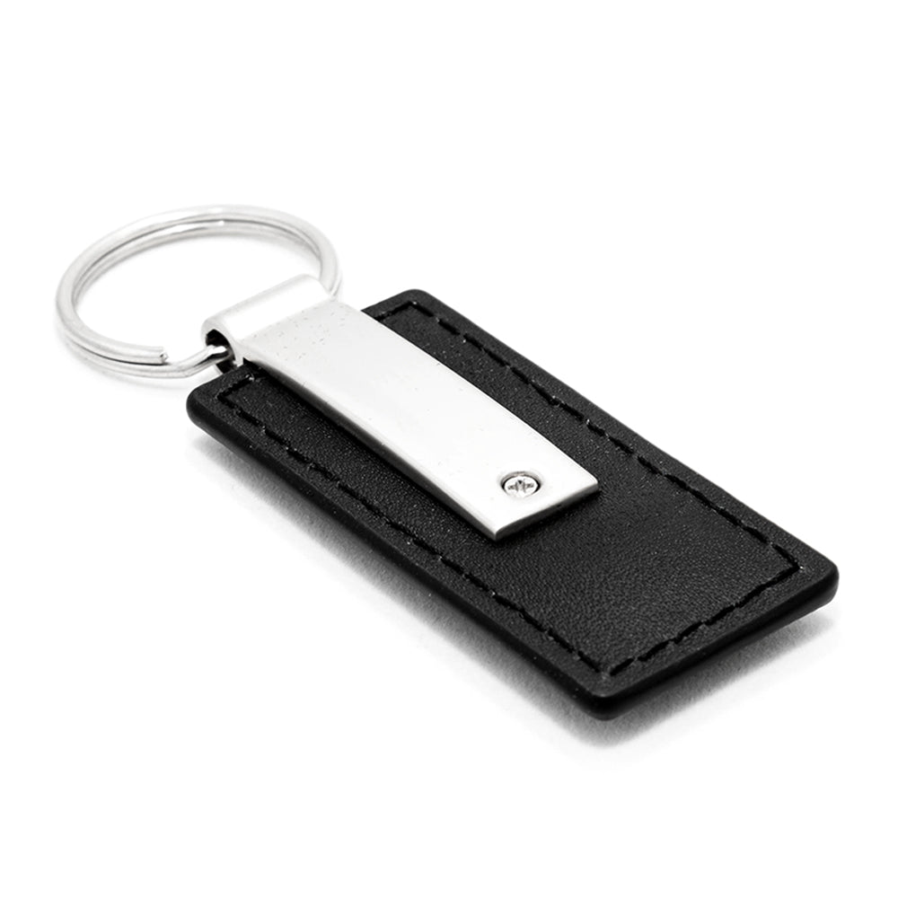 Blank Promotional Keychain & Keyring - Premium Black Leather (KC1540.B –