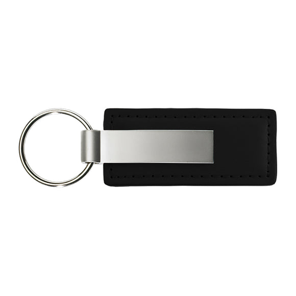 Blank Promotional Keychain & Keyring - Premium Black Leather (KC1540.BNK)