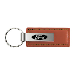 Ford Keychain & Keyring - Brown Premium Leather (KC1541.FOR)