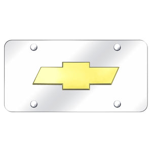 Chevrolet (New) Logo Gold on Chrome Plate (AG-CHV.2.GC)