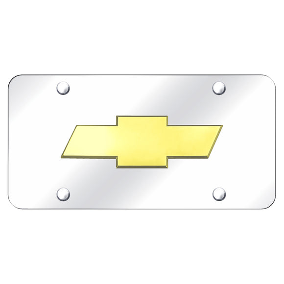 Chevrolet (New) Logo Gold on Chrome Plate (AG-CHV.2.GC)