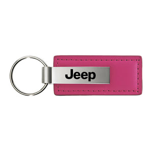 Jeep Keychain & Keyring - Pink Premium Leather (KC1545.JEE)