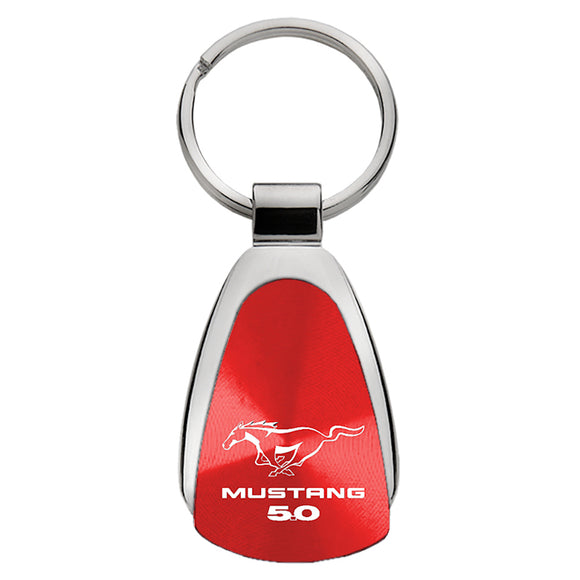 Ford Mustang 5.0 Keychain & Keyring - Red Teardrop (KCRED.MUS50)