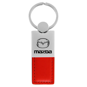 Mazda Keychain & Keyring - Duo Premium Red Leather (KC1740.MAZ.RED)