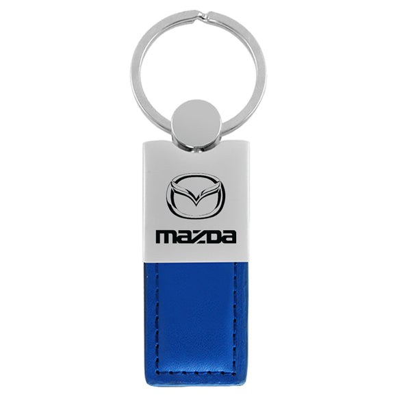 Mazda Keychain & Keyring - Duo Premium Blue Leather (KC1740.MAZ.BLU)