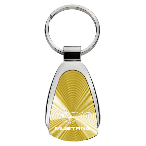Ford Mustang Keychain & Keyring - Gold Teardrop (KCGOLD.MUS)