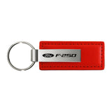 Ford F-250 Keychain & Keyring - Red Premium Leather (KC1542.F25)