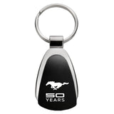 Ford Mustang 50 Years Anniversary Keychain & Keyring - Black Teardrop (KCK.MUS5Y)