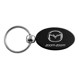 Mazda Zoom Zoom Keychain & Keyring - Black Oval (KC1340.ZOO.BLK)
