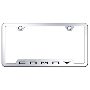 Toyota Camry License Plate Frame - Laser Etched Cut-Out Frame - Stainless Steel (GF.CAM.EC)