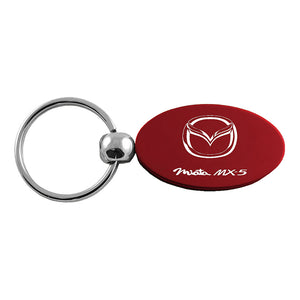 Mazda Miata MX-5 Keychain & Keyring - Burgundy Oval (KC1340.MIA.BUR)