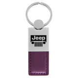Jeep Grill Keychain & Keyring - Duo Premium Purple Leather (KC1740.JEEG.PUR)