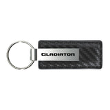 Jeep Gladiator Keychain & Keyring - Gun Metal Carbon Fiber Texture Leather (KC1559.GLAD)