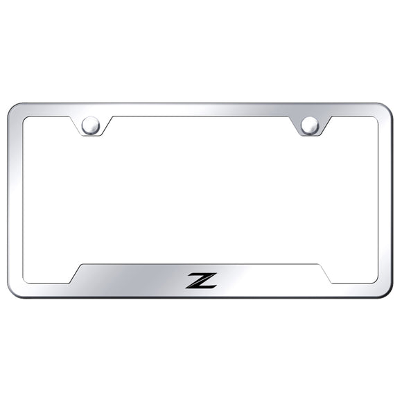 Nissan Z (New) License Plate Frame - Laser Etched Cut-Out Frame - Stainless Steel (GF.Z2.EC)