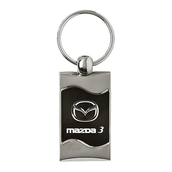 Mazda 3 Keychain & Keyring - Black Wave (KC3075.MZ3.BLK)
