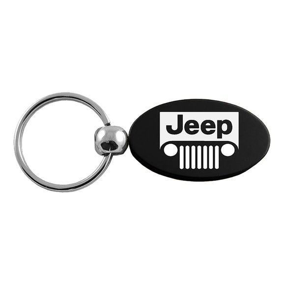 Jeep Grill Keychain & Keyring - Black Oval (KC1340.JEEG.BLK)