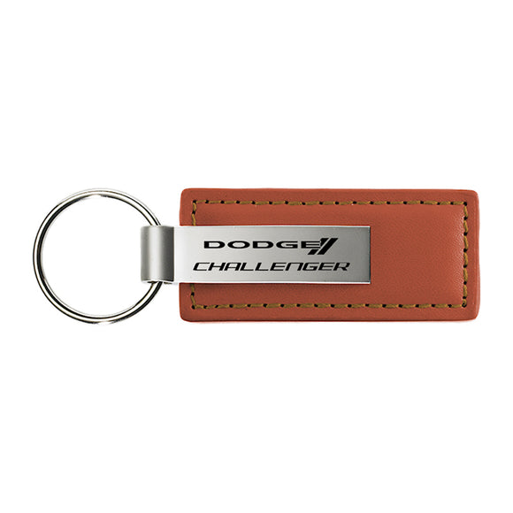 Dodge Challenger Keychain & Keyring - Brown Premium Leather (KC1541.CHA)