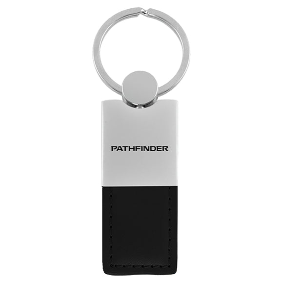 Nissan Pathfinder Keychain & Keyring - Duo Premium Black Leather (KC1740.PAT.BLK)