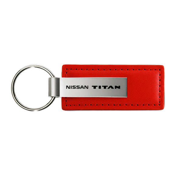 Nissan Titan Keychain & Keyring - Red Premium Leather (KC1542.TIT)