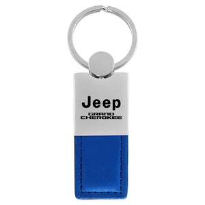 Jeep Grand Cherokee Keychain & Keyring - Duo Premium Blue Leather (KC1740.GRA.BLU)
