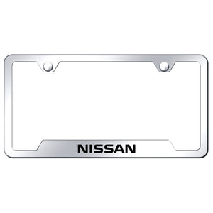 Nissan License Plate Frame - Laser Etched Cut-Out Frame - Stainless Steel (GF.NIS.EC)