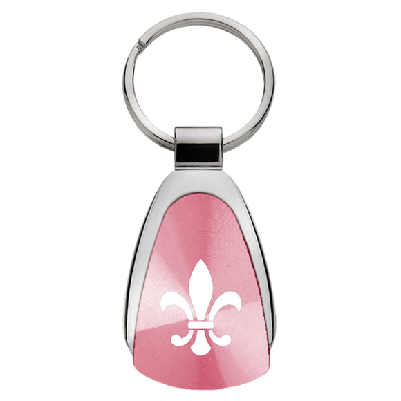 Fleur-De-Lis Keychain & Keyring - Pink Teardrop (KCPNK.FDL)
