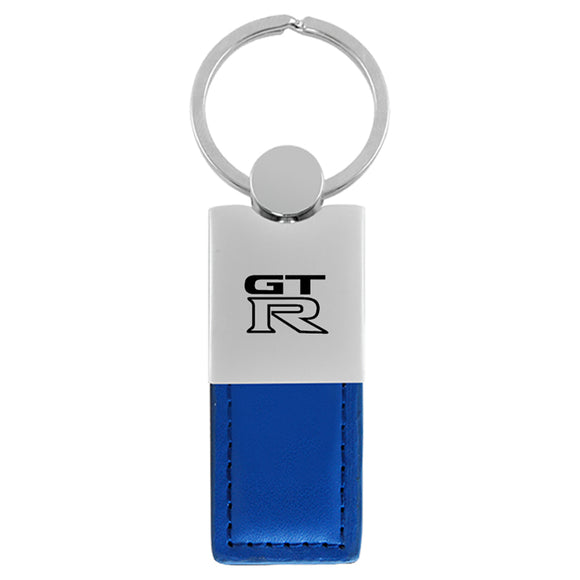 Nissan GT-R Keychain & Keyring - Duo Premium Blue Leather (KC1740.GTR.BLU)