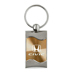 Honda Civic Keychain & Keyring - Gold Wave (KC3075.CIV.GLD)