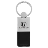 Honda Civic SI Keychain & Keyring - Duo Premium Black Leather (KC1740.CSI.BLK)