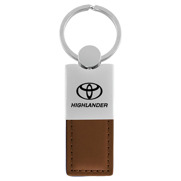 Toyota Highlander Keychain & Keyring - Duo Premium Brown Leather (KC1740.HIL.BRN)