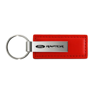 Ford F-150 Raptor Keychain & Keyring - Red Premium Leather (KC1542.RAP)