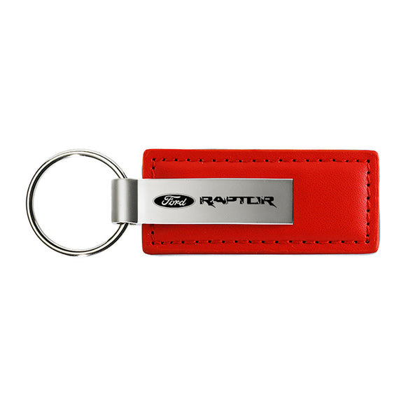 Ford F-150 Raptor Keychain & Keyring - Red Premium Leather (KC1542.RAP)