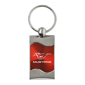 Ford Mustang Keychain & Keyring - Red Wave (KC3075.MUS.RED)