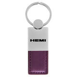 Dodge Hemi Keychain & Keyring - Duo Premium Purple Leather (KC1740.HEM.PUR)