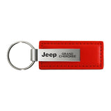 Jeep Grand Cherokee Keychain & Keyring - Red Premium Leather (KC1542.GRA)