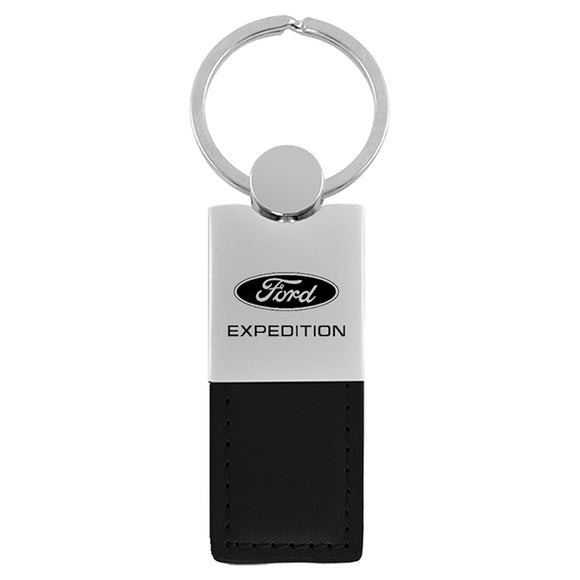 Ford Expedition Keychain & Keyring - Duo Premium Black Leather (KC1740.XPD.BLK)