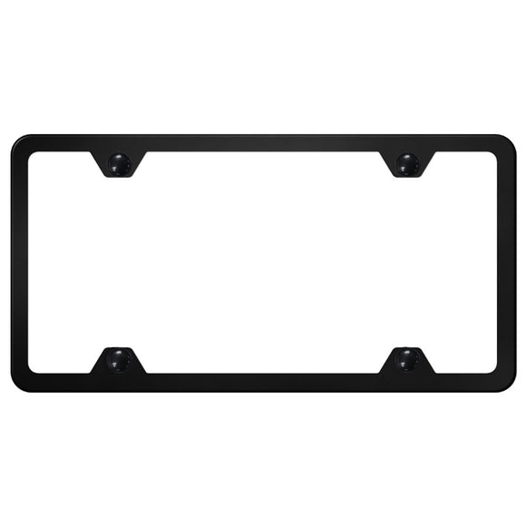 Blank License Plate Frame - 4 Hole Slimline Frame - Black Powder-Coated Stainless Steel (LF.451.B)