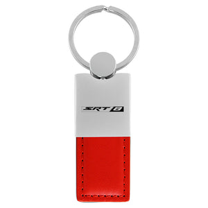 Dodge SRT-8 Keychain & Keyring - Duo Premium Red Leather (KC1740.SRT8.RED)