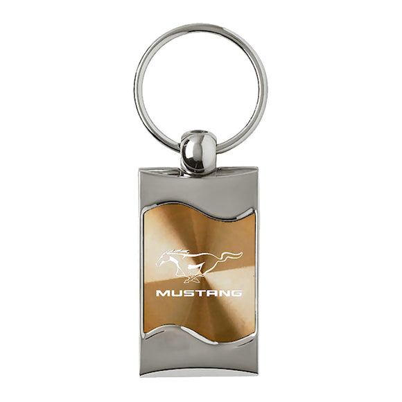 Ford Mustang Keychain & Keyring - Gold Wave (KC3075.MUS.GLD)