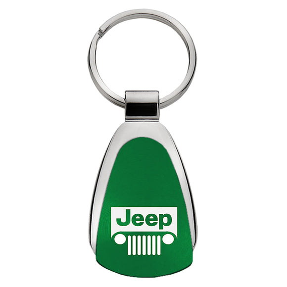 Jeep Grill Keychain & Keyring - Green Teardrop (KCGR.JEEG)