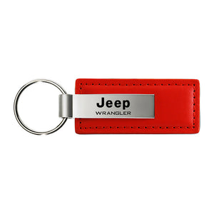 Jeep Wrangler Keychain & Keyring - Red Premium Leather (KC1542.WRA)