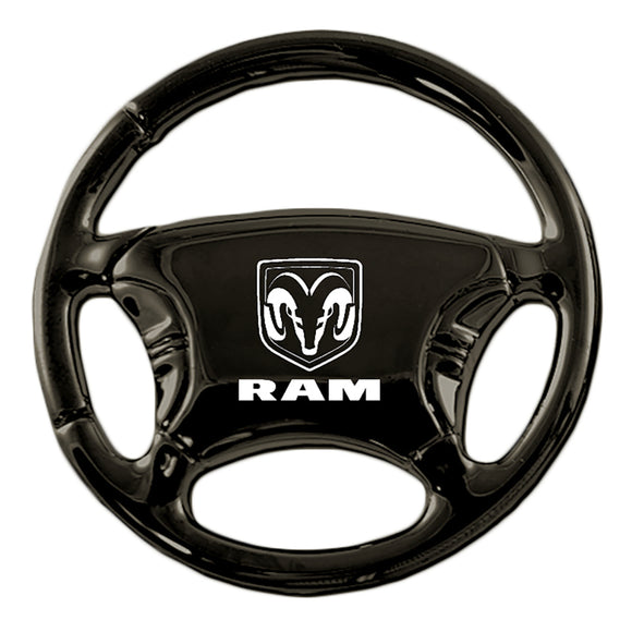 Dodge Ram Keychain & Keyring - Black Steering Wheel (KC3019.RAM)