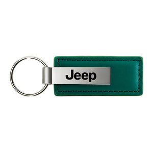 Jeep Keychain & Keyring - Green Premium Leather (KC1546.JEE)